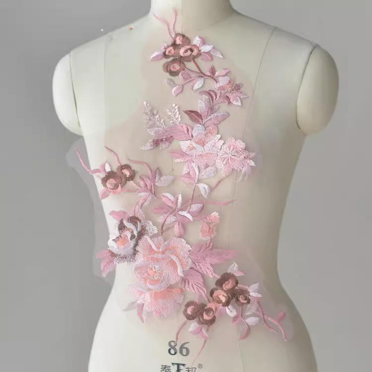 Accesorios de Encaje de Color, Vestido Con Encaje Bordado de Escenario Aplique Joyería Hecha a Mano Diy Tela para Ropa Tela