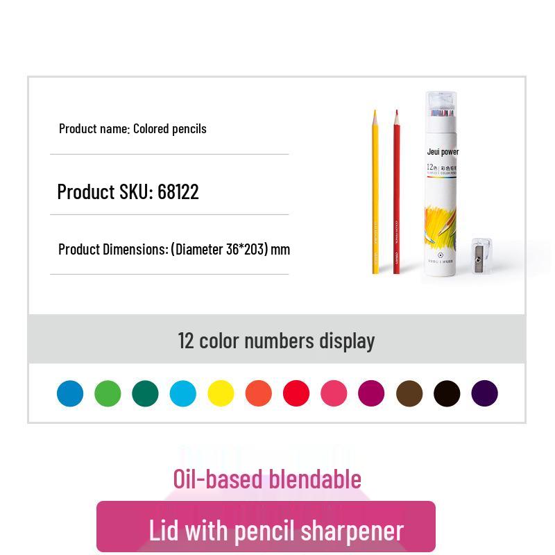 Deli Oil-Based Colored Pencil Set for Students & Beginners - Available in 12, 24, 36, or 48 Colors Colored Pencils