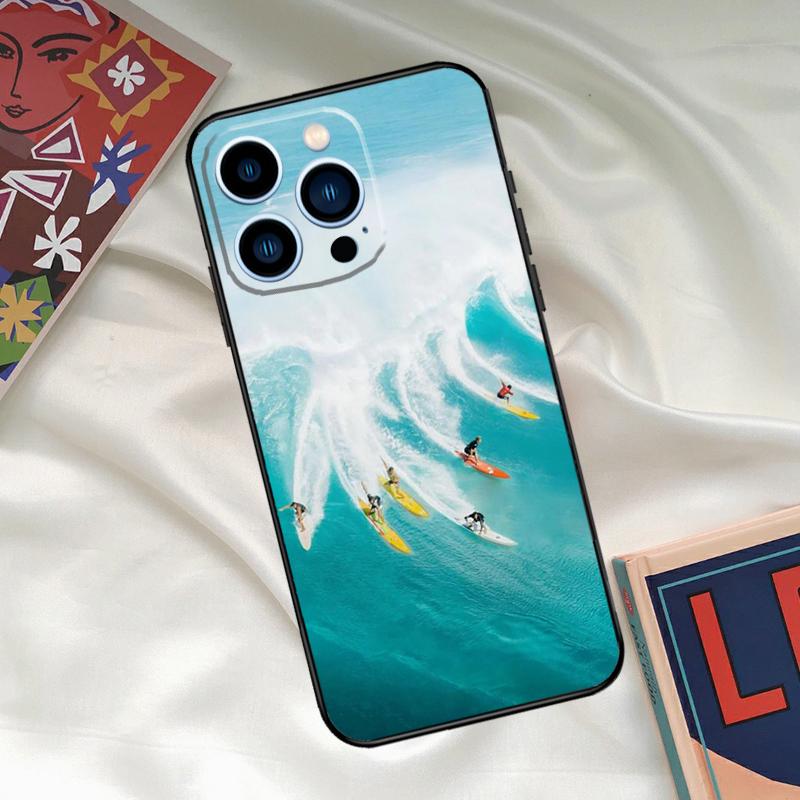 Surf Surfing Wave Phone Case For iPhone 15 14 12 11 13 16 17 Pro Max 15 16 Plus 13 Mini 16e 17 Air Funda Cover
