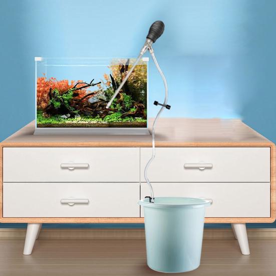 Fish Tank Vacuum Gravel Cleaner with Hose Flow Control Valve Filter Pipe Fixture Clamp Aquarium Water Changer Siphon Pump Sand Vacuum Cleaner