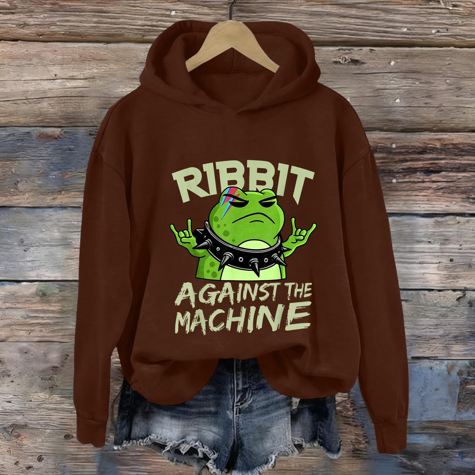 

Women s Fashion Daily Versatile Casual Sweatshirts Long Sleeve Hooded Top Sweatshirts M коричневий