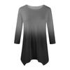Women's Fashion Casual Crew-neck Gradual Print Seven-point Sleeve Shirt Belted Loose Comfortable Top