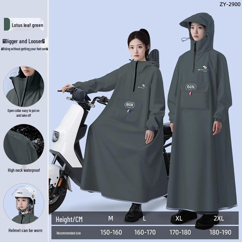 

Женский/Мужской Длинный Взрывозащищенный Дождевик для Электромобилей - Толстый, Закрывающий Все Тело, Пончо для Одиночного Водителя. XX-Large