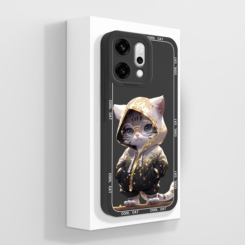 Case For Oppo Reno14 13 12 11 10 2 Pro 2Z 13F Phone Cover Cute Astronaut Pattern Soft Slim Liquid Silicone Dustproof Protective Shell For Oppo Housing