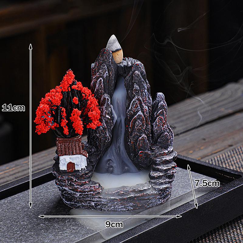 Resin Reflux Incense Burner Tower Sandalwood Decoration Home Indoor Aromatherapy Mosquito Repellent Incense Burner Ornament