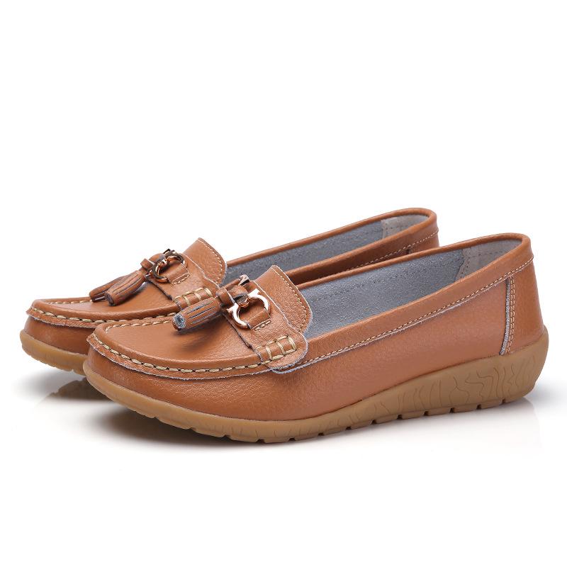 Plus Size Women's Flat Loafers: Comfortable Spring/Autumn Shoes for Moms & Pregnant Women, Sizes 35-44.