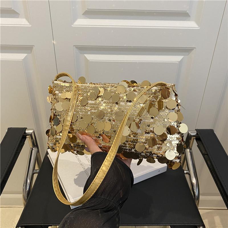 Nova Bolsa de Ombro com Lantejoulas da Moda para Mulheres Bolsa Tote Grande Capacidade Bolsa de Viagem
