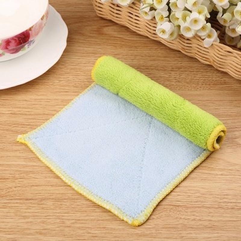 Double-sided Microfiber Dish Towels Thickening Cloth Dish Nonstick Oil Absorbent Kitchen Towels