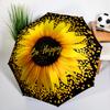 Retro Sunflowers Umbrella Automatic Open/close, Sturdy Iron Frame & 8-Rib Struct, Umbrella for Women & Men, Valentine's Day Gift