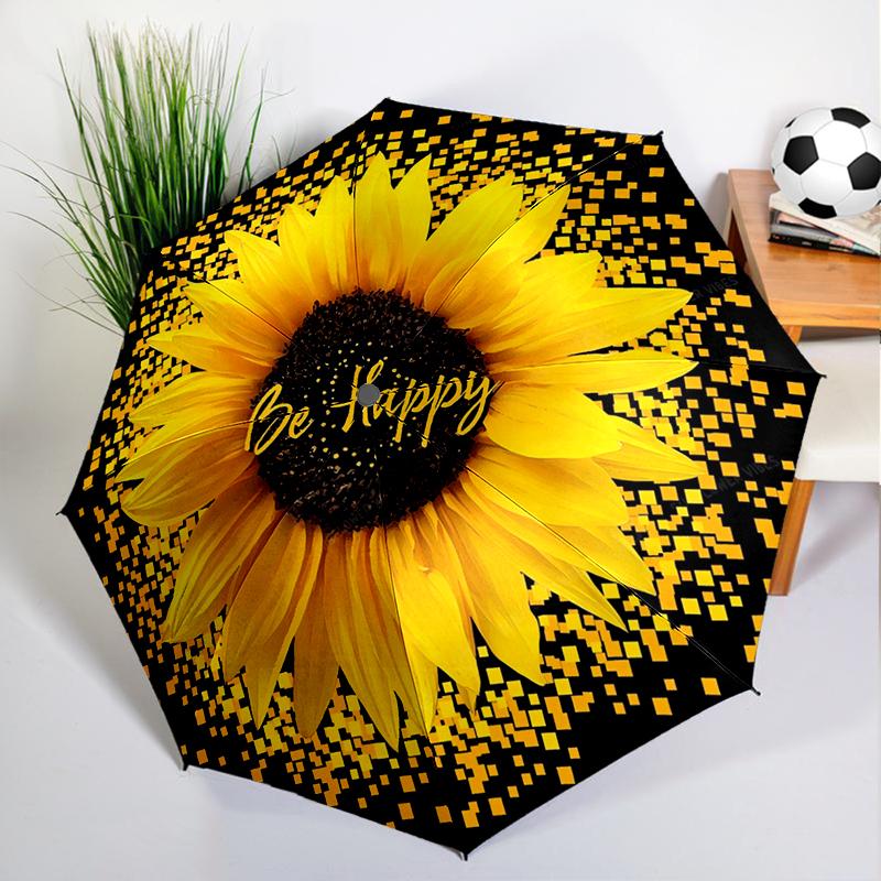 Retro Sunflowers Umbrella Automatic Open/close, Sturdy Iron Frame & 8-Rib Struct, Umbrella for Women & Men, Valentine's Day Gift