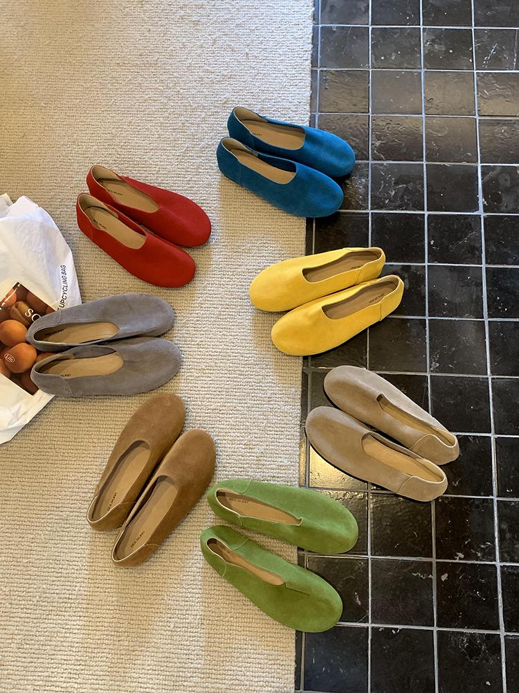 Fashion Women Loafers Retro Round Toe Suede Flat Shoes Summer Slip on Casual Shoes Female Zapatos De Mujer Moccasins Driving Loafers