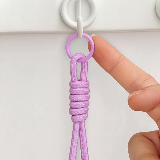 2Pcs Braided Rope Pendant Lightweight High-Elastic Keychain Holder with Reinforced Knot Design Macaron Color Mobile Phone Case Lanyard