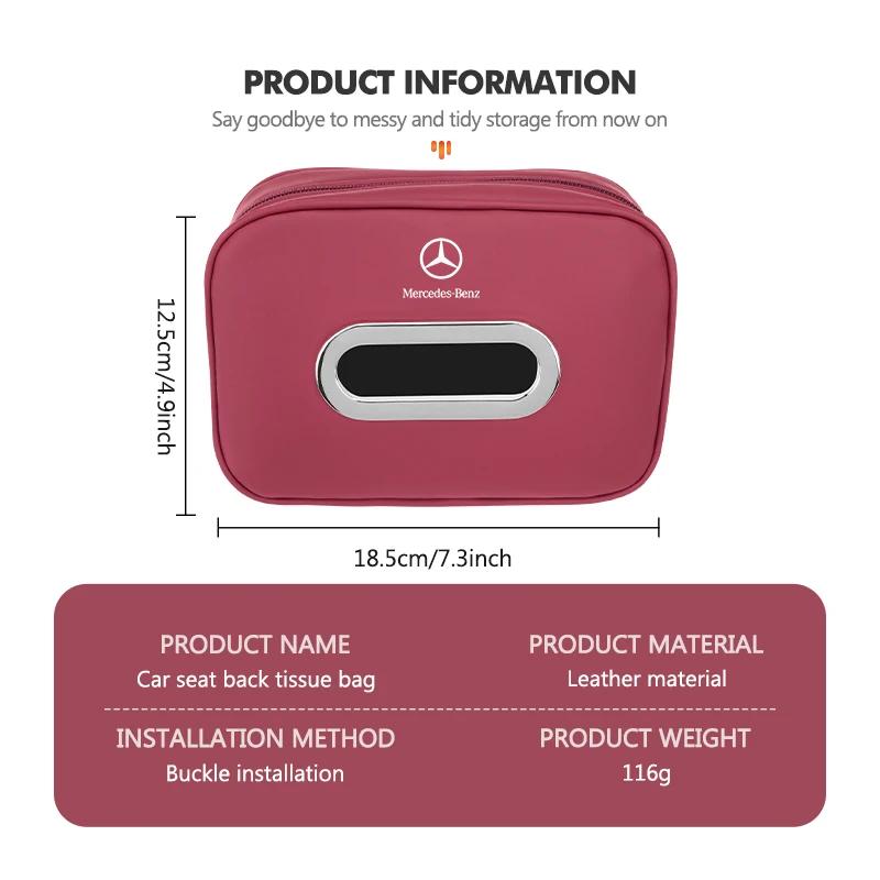 GLC GLB Car Seat Back Tissue Box Sun Visor Armrest Organizer Storage Bag For Mercedes Benz W211 W124 W176 W177 C180 C200 C260 C