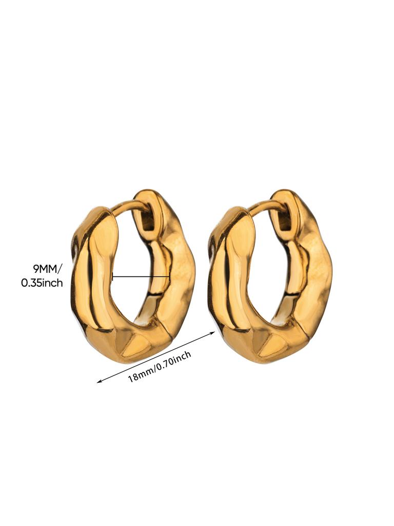 Structured Hoop Earrings For Women Stainless Steel Gold Plated Circle Huggies Earrings Wedding Minimalist Trendy Ear Jewelry
