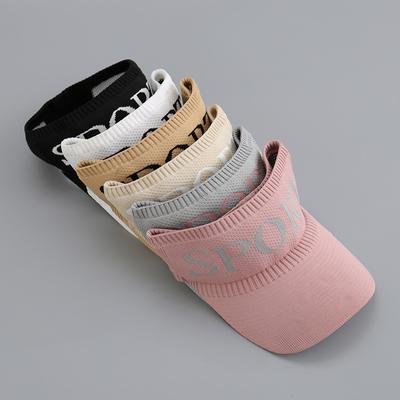 Folds Design Women Empty Top Hat Summer Solid Color Large Brim Sunscreen Hat Outdoor Elastic Fabric Sports Sun Cap