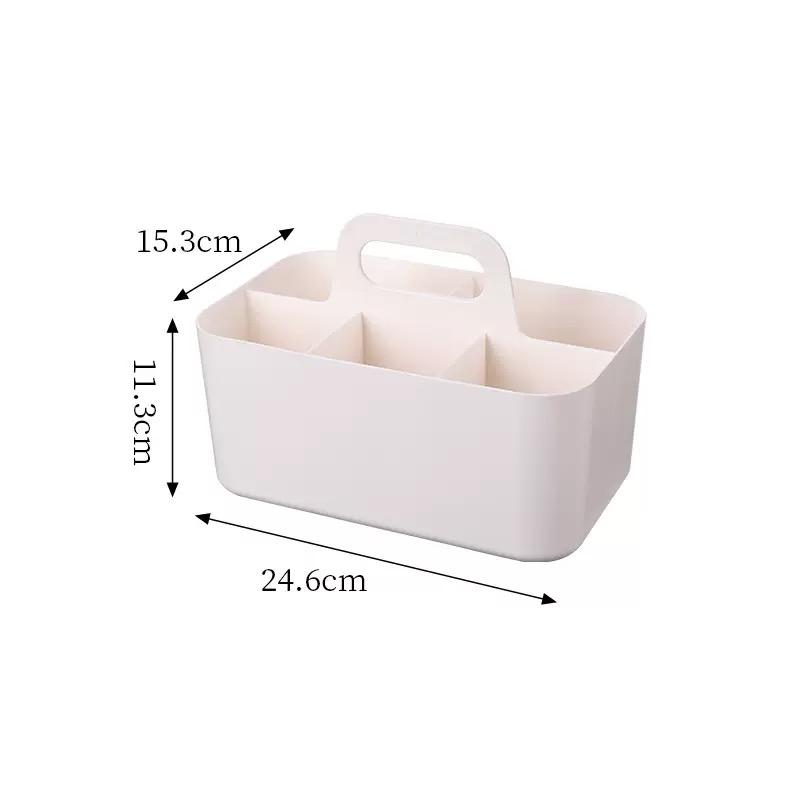 Desktop Cosmetic Organiser, Pen and Desk Organiser, Split Marker Organiser with Handle Bracket Portable Utility Fixed Container