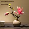 Magnolia Zen Vases Set: Bonsai-Style Table Ornaments & Home Decor Floral Art