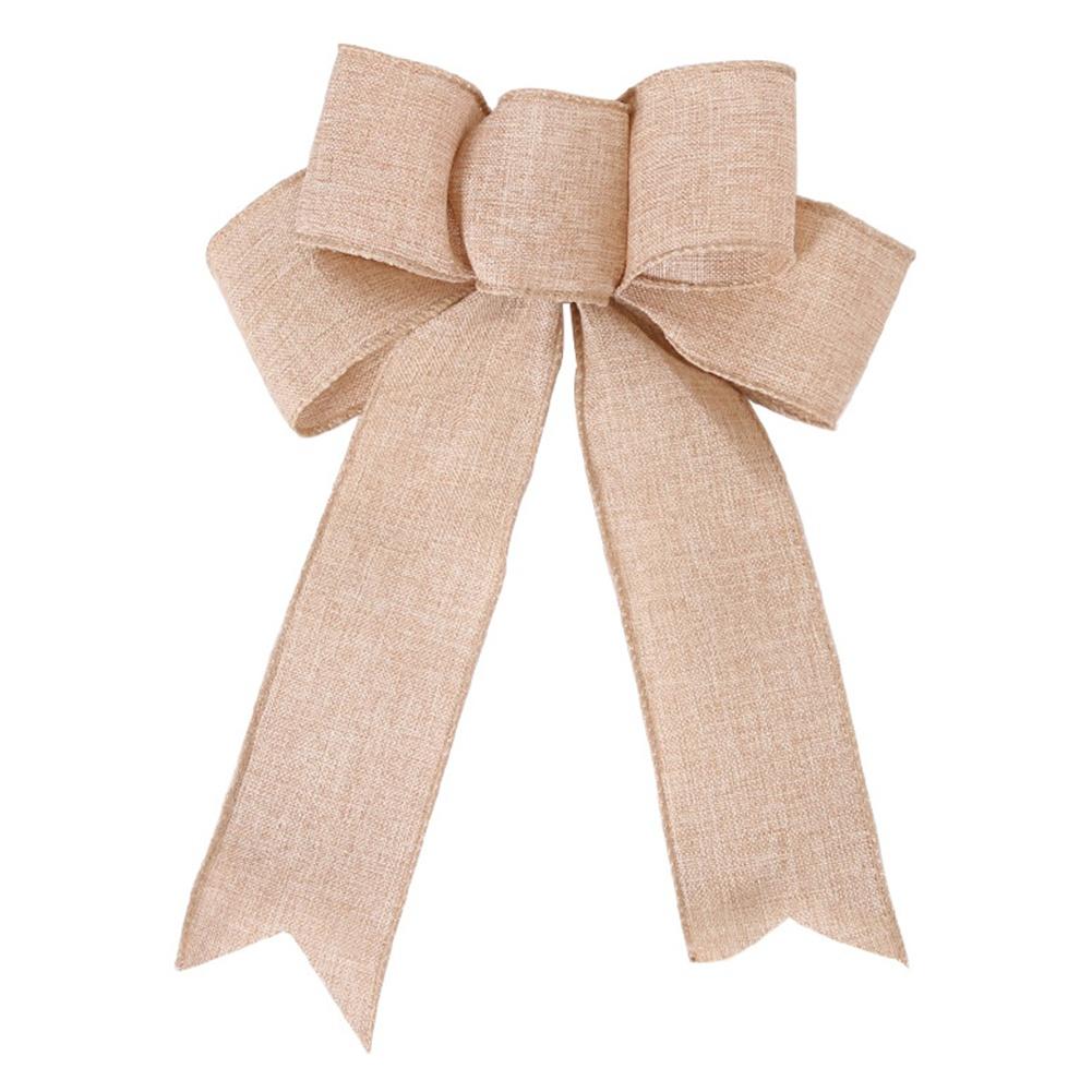 Christmas Tree Topper Bowknot Handmade Bowknot Flocking Cloth Outdoor Decorations