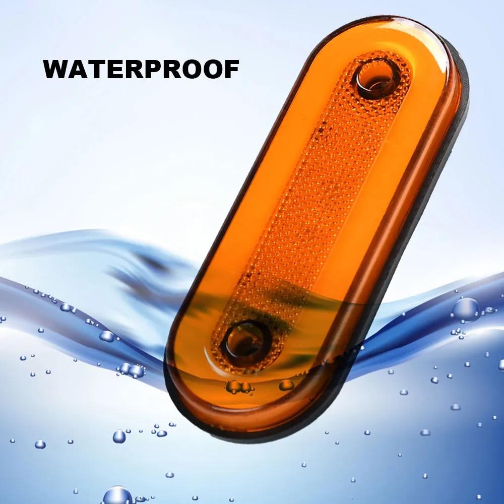 2pcs LED Side Marker Signal Lights 12V 24V Car Indicator Reflector LED Car Lights Trailer Lights Van RV Clearance Lights