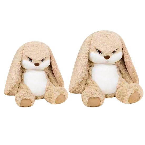 Large Angry Rabbit Plush Toy Soft Stuffed Animal Kawaii Fluff