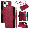 For iPhone 13 mini Case Leather Zipper Pouch Wallet Crossbody Phone Cover