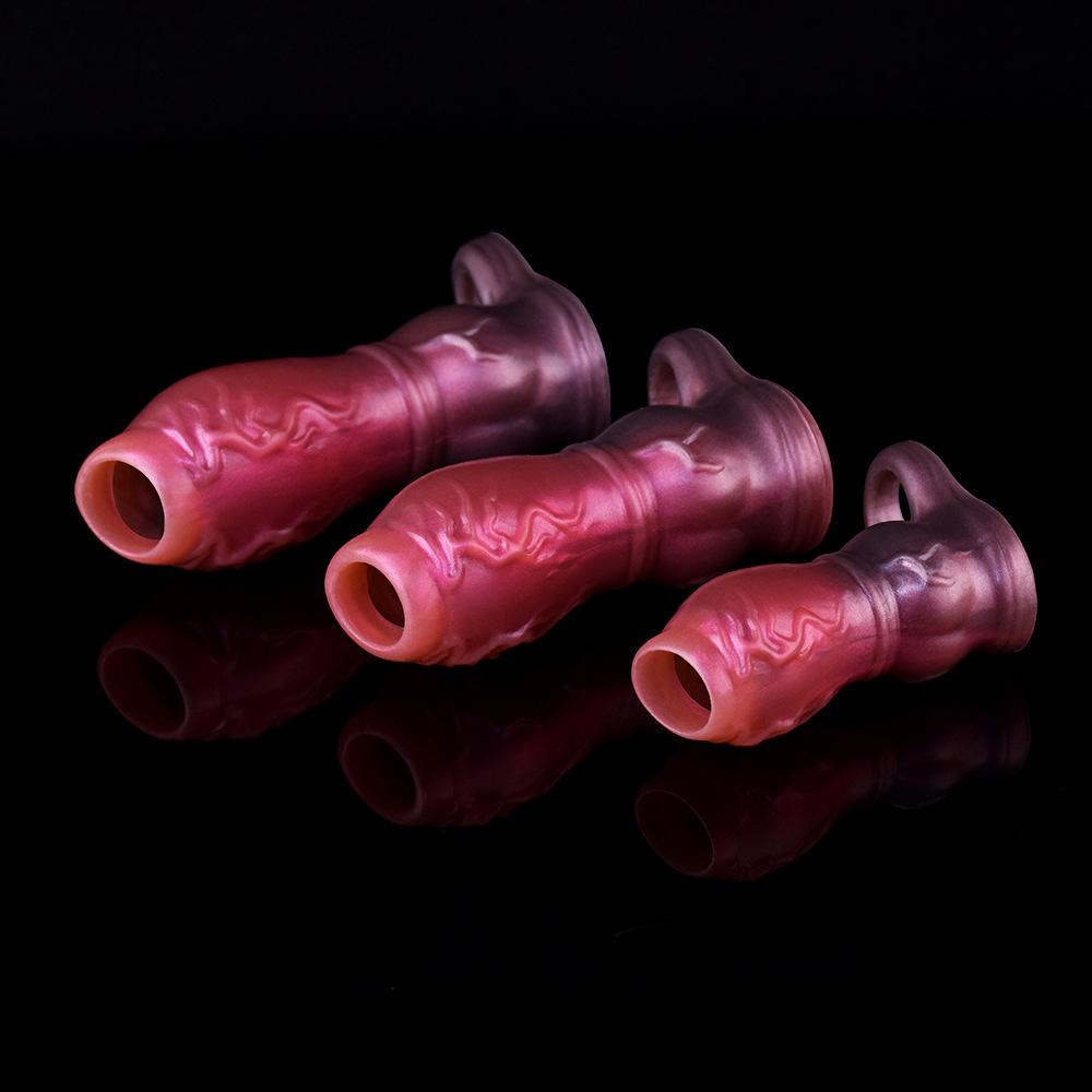 Manicotto in Silicone per Pene Preservativo Estensore Dildo Morbido Realistico Giocattolo Sessuale per Adulti per Uomini Donne Cinghia Pegging