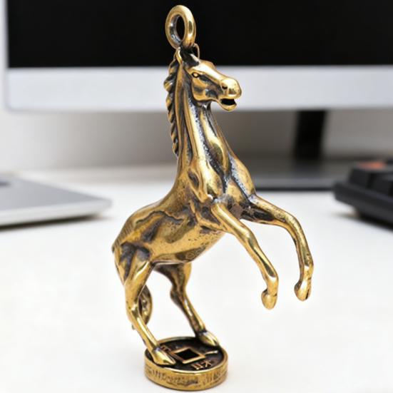 Keychain Brass Horse Design Decorative Keychain The Year of Horse Key Holder Bags Cars Wallets Accessories
