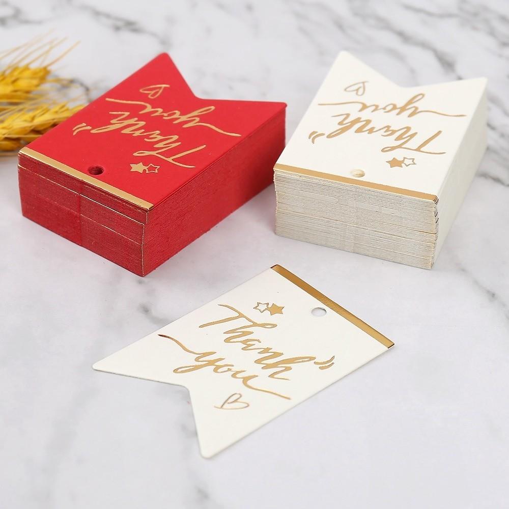 100pcs Black White Paper Thank You Tags Handmade Gift Tags Packing Labels  Party Label Stickers