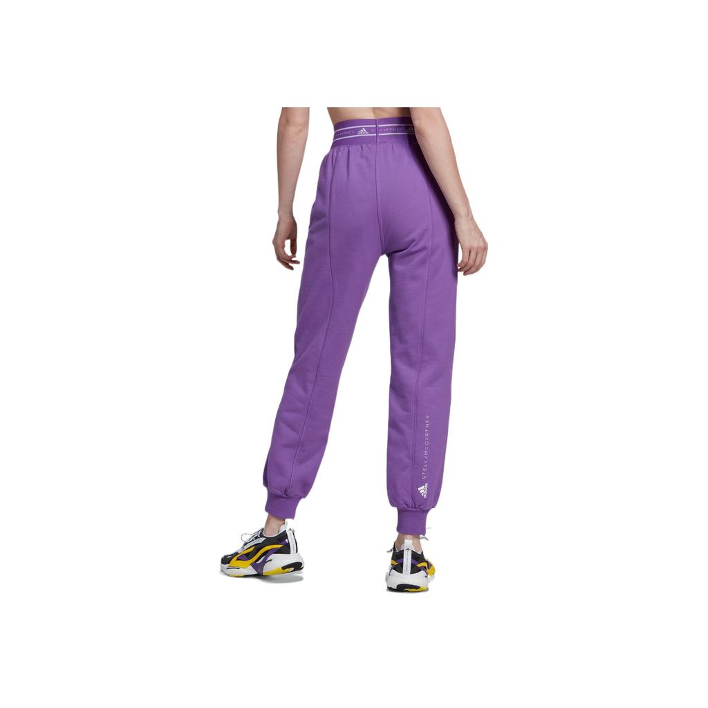 Adidas Stella McCartney Sw Pt Ml Joggers de Cintura Alta con Logo a Rayas para Mujer Parte Inferior Morado HM3818