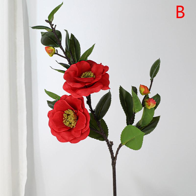 58Cm High Quality Artificial Camellia Camellia Silk Fake Flower Flower For Diy Home Garden Wedding Living Room Office Decoration