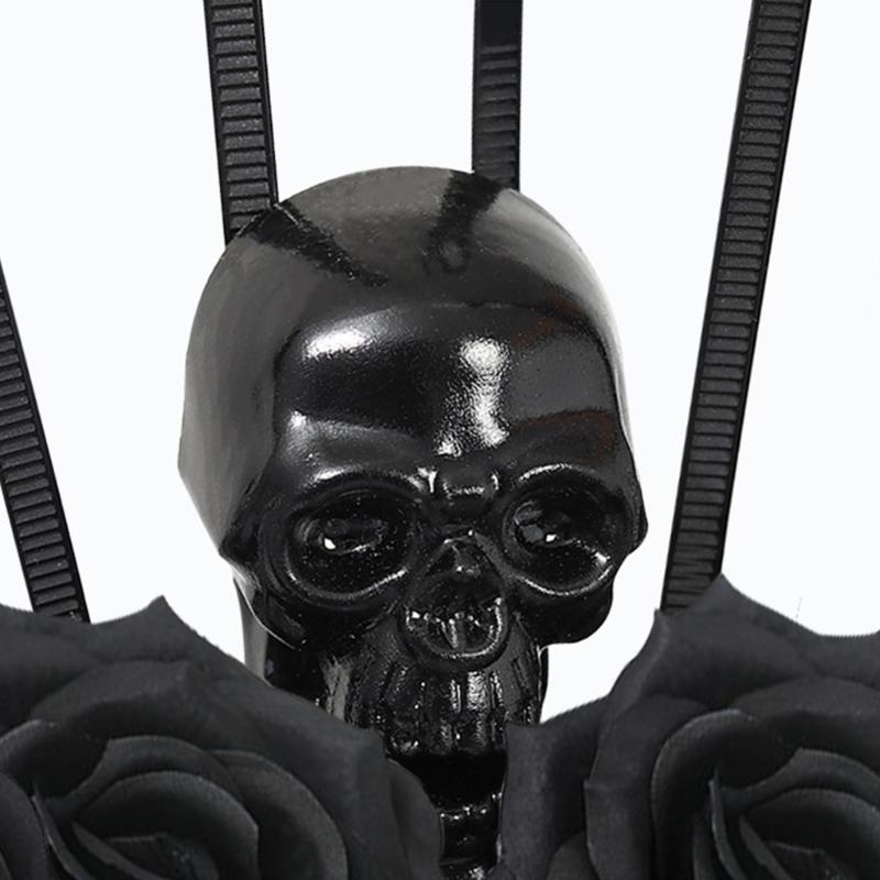 Rose Floral Crown Hair Skull Spiked Headbands Bride Flower Crown Halloween