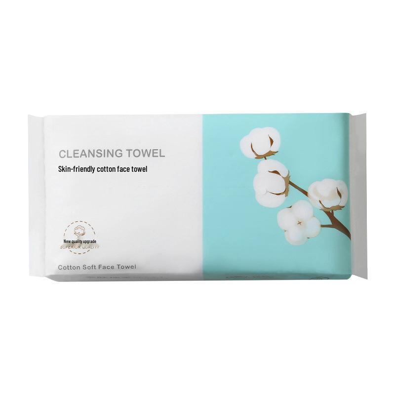 Thickened Pearl Pattern Facial Cleansing Wipes - Makeup Remover, Soft Cotton, Pull-Out Design, Dry & Wet Use for Women