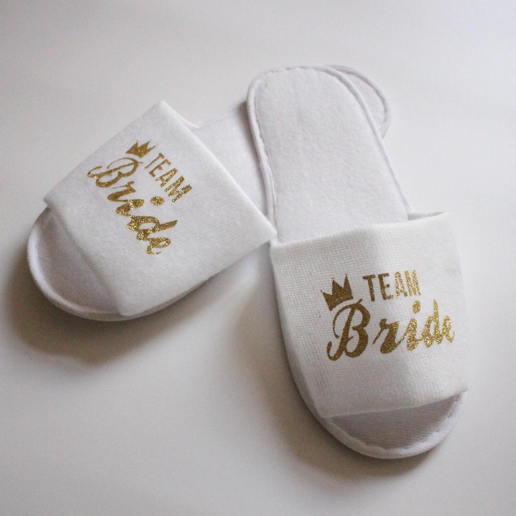 Bridesmaid Wedding Pajama Party Slippers - Colorful Letter Design