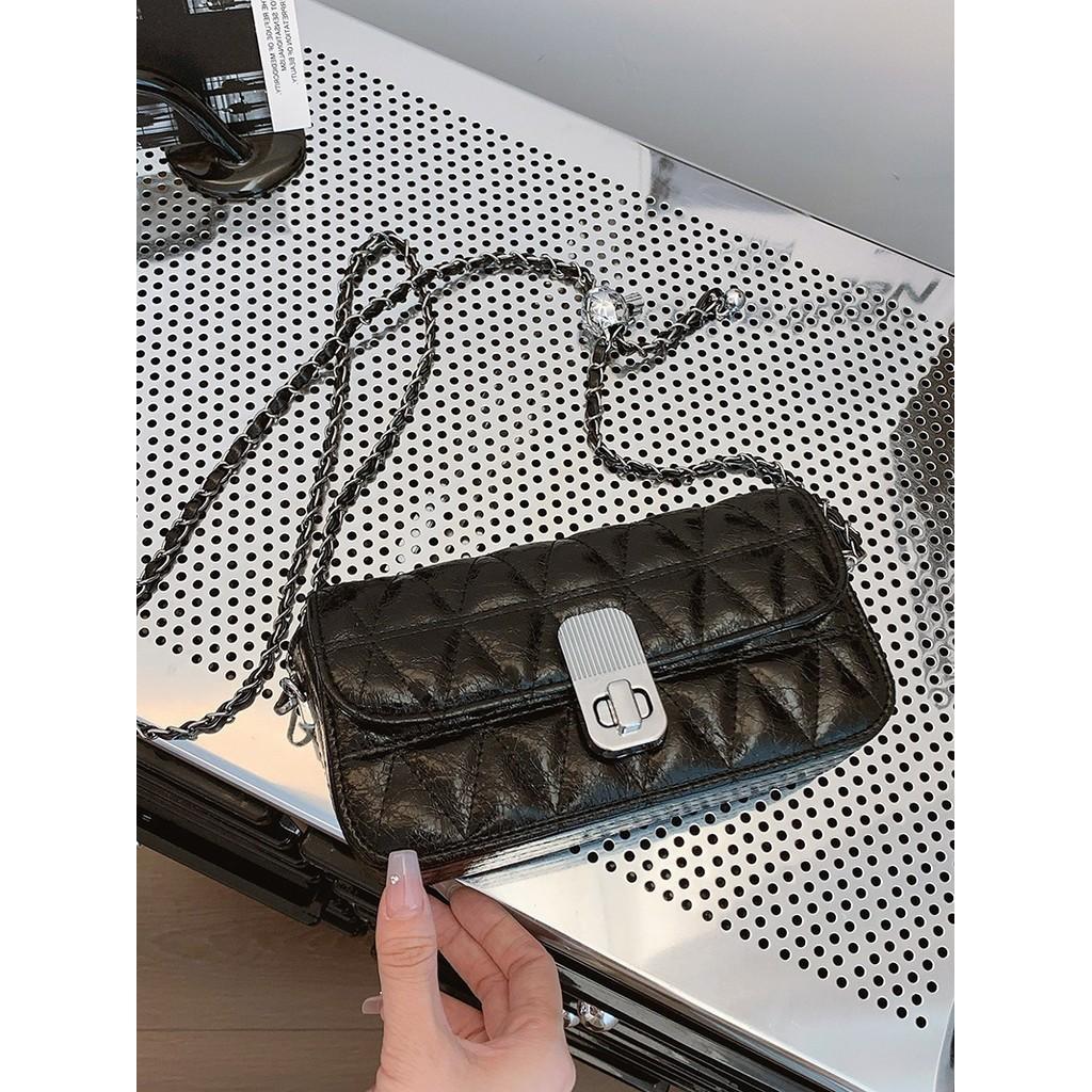 IELGY Summer All-Match Fashion One-Shoulder Messenger Small Square Bag Diamond Chain Bag