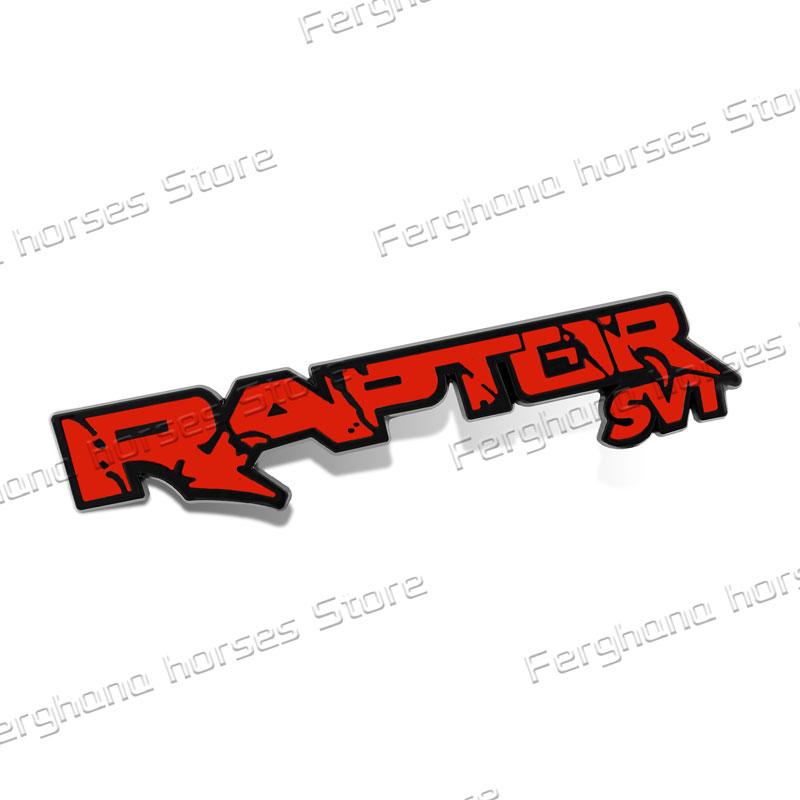 PBJU7 Car 3D Metal RAPTOR SVT Logo Sticker For Ford Fiesta F150 F250 F350 Rear Trunk Auto Door Sticker Car Styling Accessories