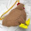 Funny Hen Shape Plush Bag para mulheres, frango bonito dos desenhos animados, bolsa de ombro crossbody, bolsa para menina, bolsas