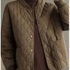 Spring Autumn Lightweight Padded Casual Elegant Jacket Thin Cotton Coat Woman Clothing Solid Color Long Sleeve Top Loose Quilted Jacket