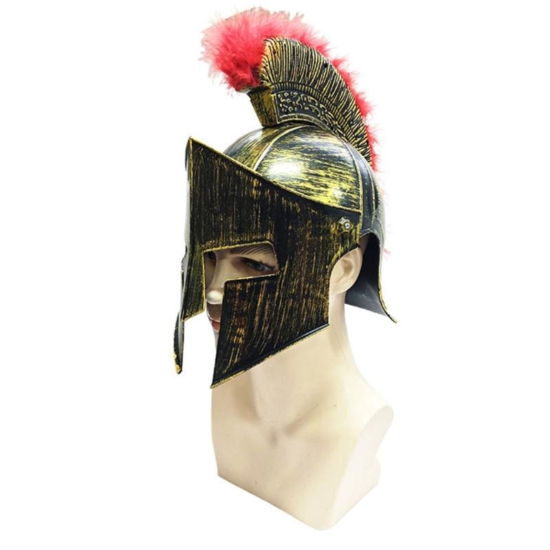 Plastic Spartans Helmet For Adults Lightweight Roman Fighter Costume Accessory Perfect For Halloween Parties And Cosplay