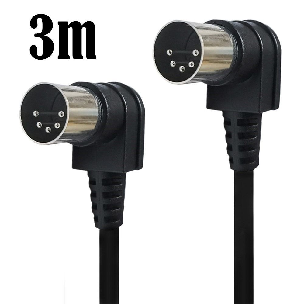 Double MIDI DIN 5PIN Extension Cable 90 Degree MIDI DIN Plug Cable  Microphone