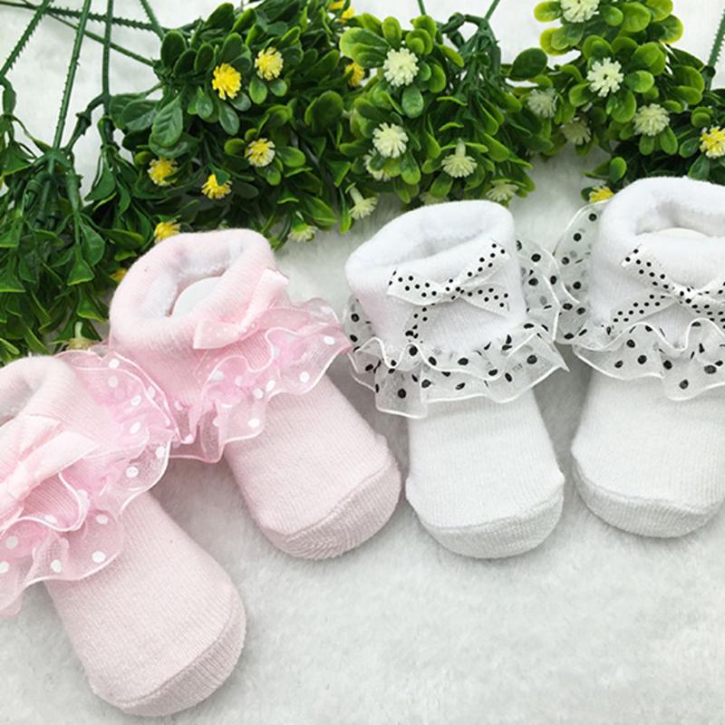 Infant Baby Girl Lace Ruffle Frilly Ankle Socks Sweet Princess Soft Cotton Socks