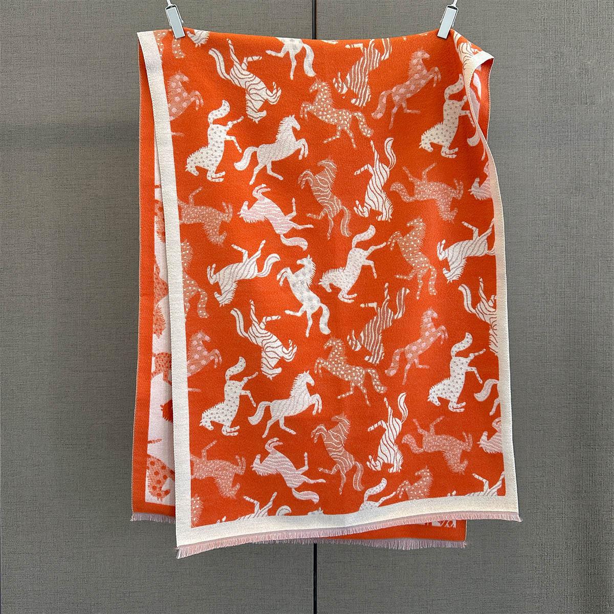 

Autumn and winter new atmosphere versatile pony jacquard pattern warm scarf women s thickened imitation cashmere scarf 185*65cm