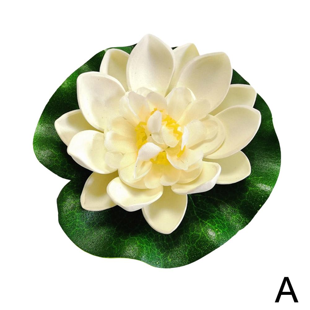 Lotus Artificial Flower Floating Fake Lotus Plant Lifelike Water Lily Micro Landscape Pond Garden Decor Fish Tank Fake Flower
