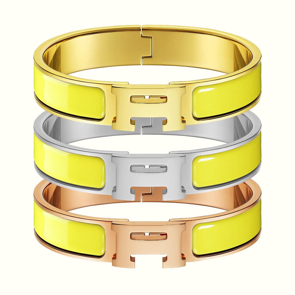 Klassisches H-Buchstaben-Armband mit mehrfarbigem Emaille-Armband 925er Silber