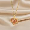 Personalized Diamond‑Inlaid Maple‑Leaf Titanium‑Steel Women Necklace, Ins‑Style Light‑Luxury Versatile High‑End Collarbone Chain Jewelry