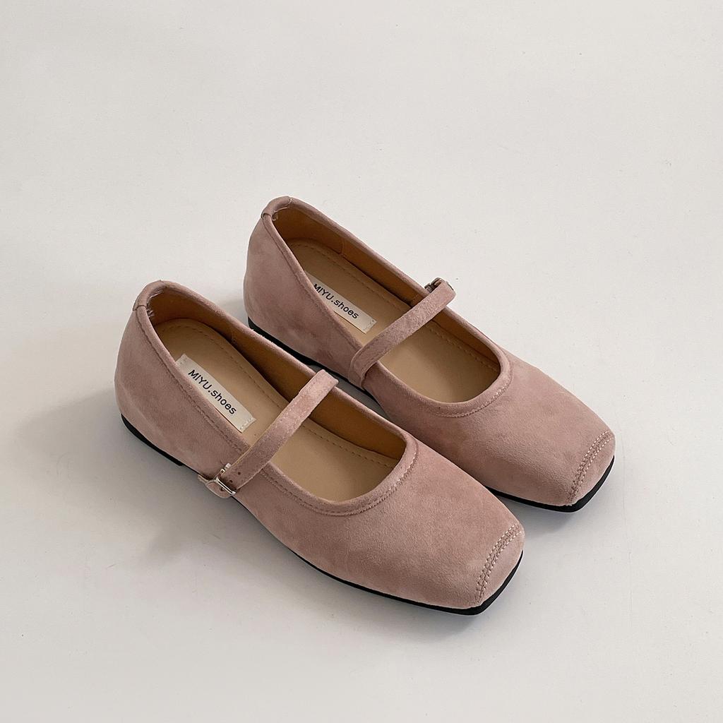 Red retro square head inner height increase shallow mouth flat-soled single shoes women's summer 2025 new skirt soft-soled Mary Jane shoes