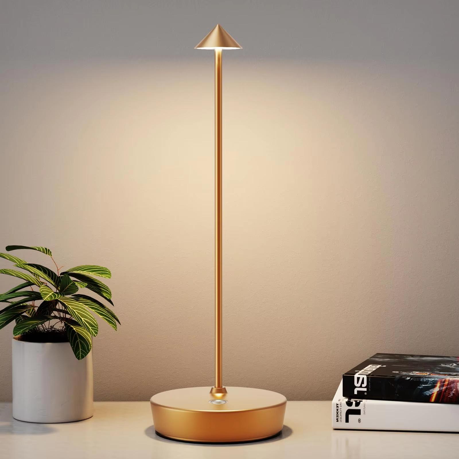 

Rechargeable Table LED Lamp Creative Dining Touch Night Desk Lamp for Restaurant Hotel Bar 3 Color Temperatures Stepless Dimming