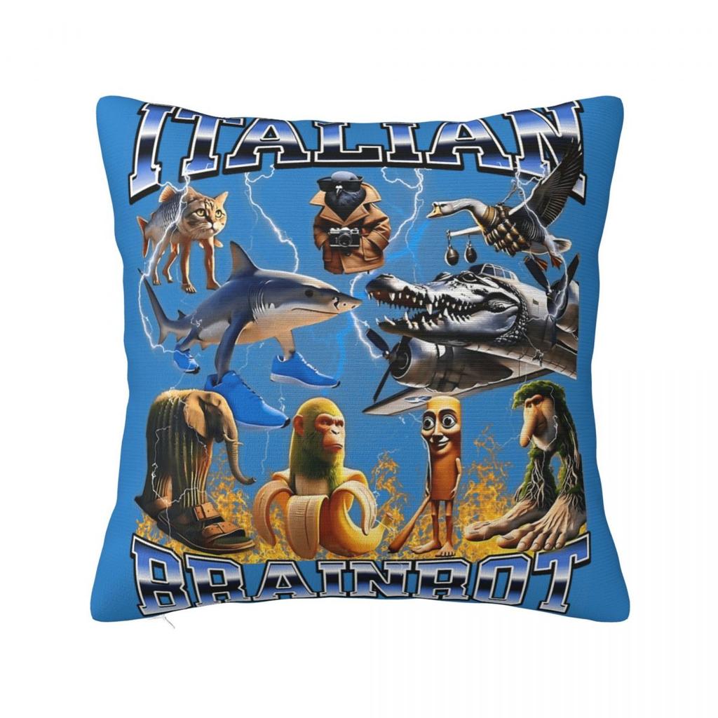 Italian Brainrot Men Women Unisex Funny Meme Pillow Cover Novelty Pillow Case For Home Decor Cushion Cover Soft Pillowcases