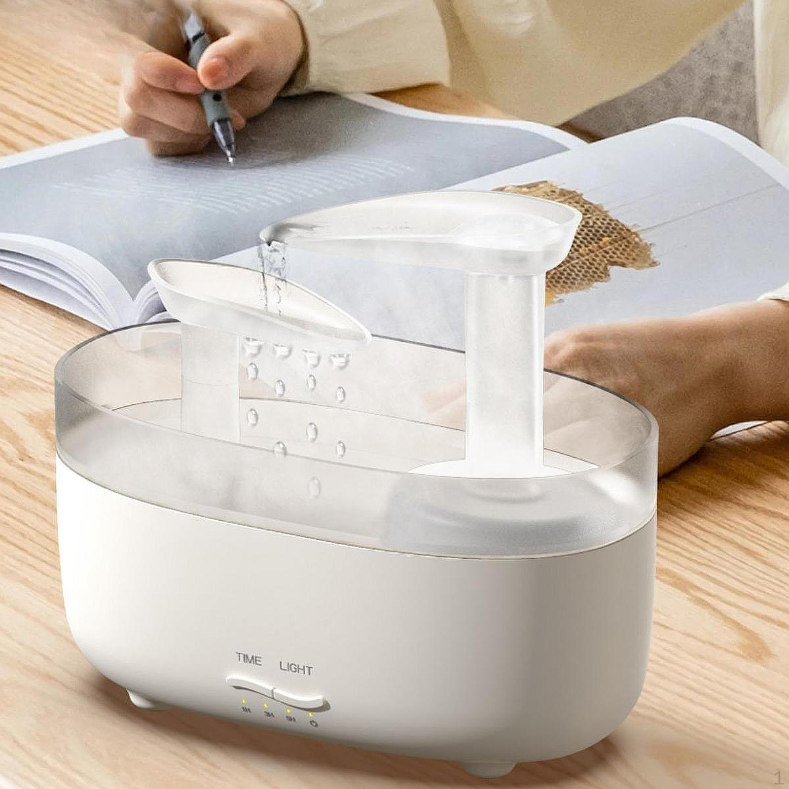 

Увлажнитель воздуха Диффузор эфирных масел Автоматическое выключение Йога Бесшумная гостиная Настройки окружающего освещения белый