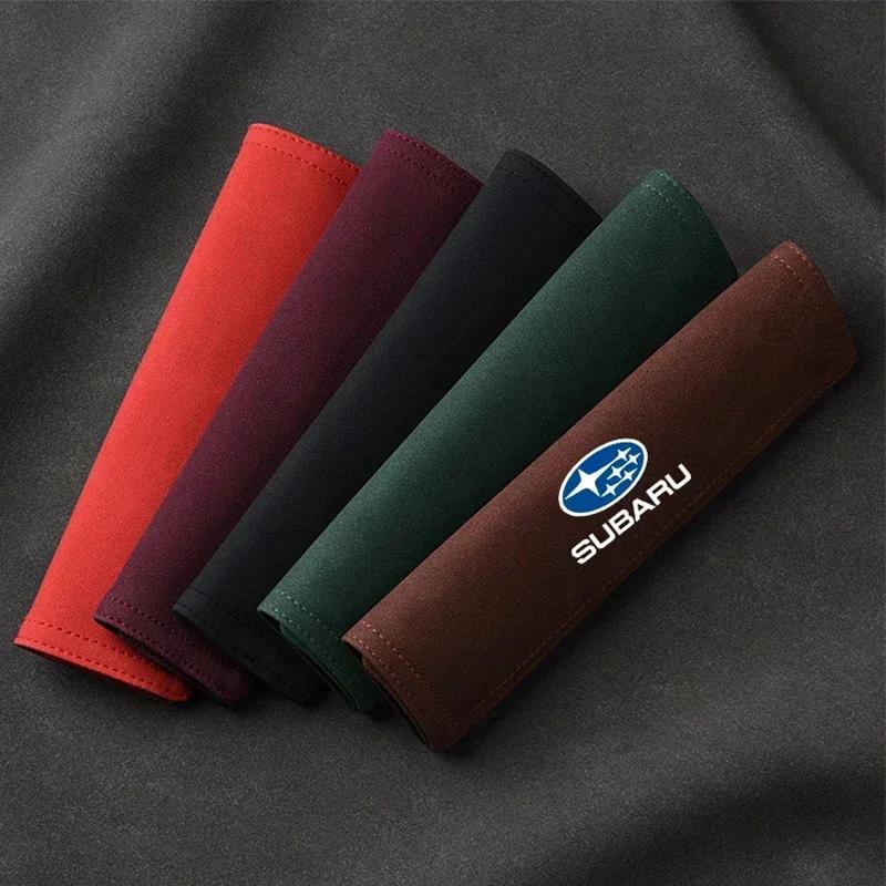 Leather Car Seat Belt Cushion Safety Belt Shoulder Protector Pad Accessories For Subaru XV Legacy WRX Forester Impreza GC8 STI ftet6