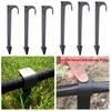 DN16mm DN20mm PE Pipe Ground Stake C-Type Spiked Garden Lawn Orchard Irrigation Tube Nail to Prevent Pipe Dragging Black 5/50Pcs